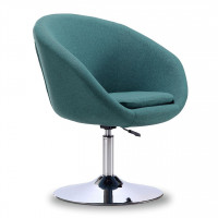 Manhattan Comfort AC036-SB Hopper Sky Blue and Polished Chrome Twill Adjustable Height Chair